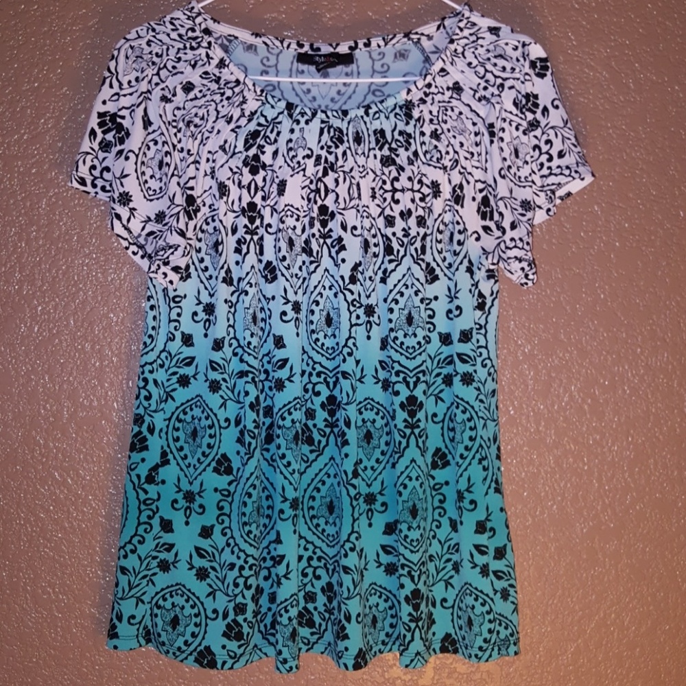 Black print blouse